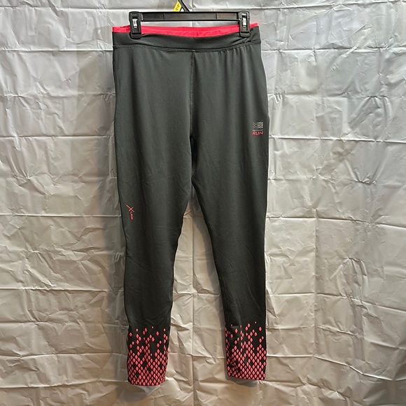 karrimor Pants - Karrimor Grey and Pink Running Leggings with reflective accents size large